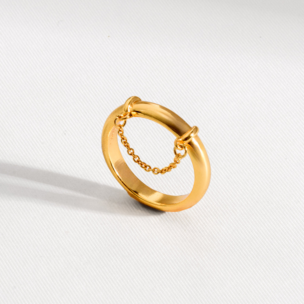 ANEL OLHO GIPSY CORRENTE DOURADO