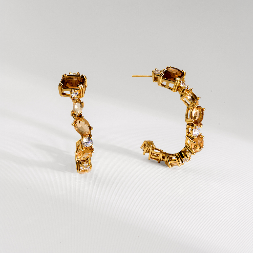 BRINCO ARGOLA NUANCES MARROM DOURADO