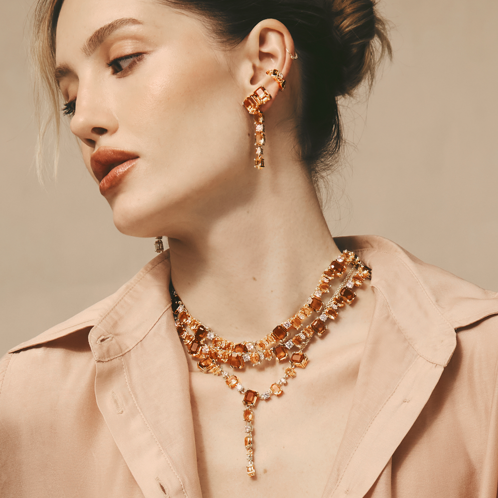 COLAR NUANCES MARROM DOURADO