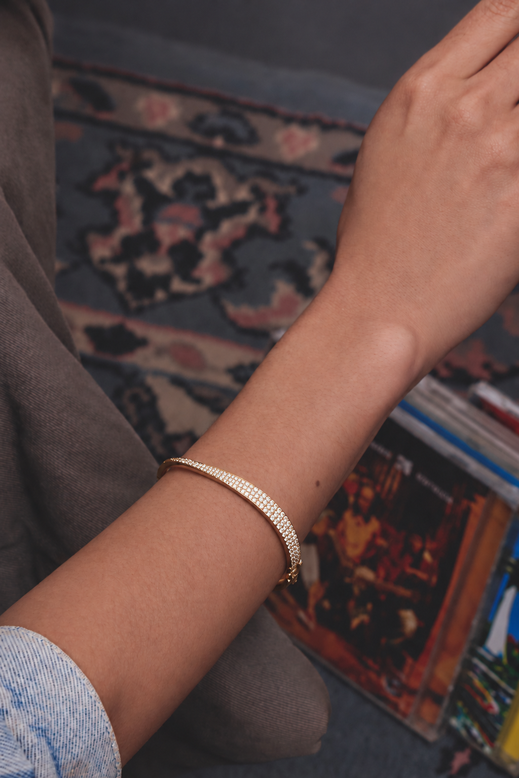 BRACELETE SIENA SHINE CRAVEJADO DOURADO
