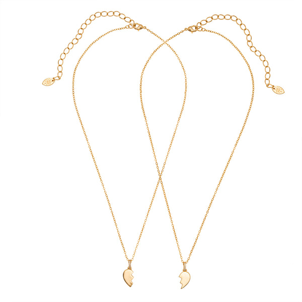 COLAR PERSONALIZAVEL DUPLO CORACOES DOURADO
