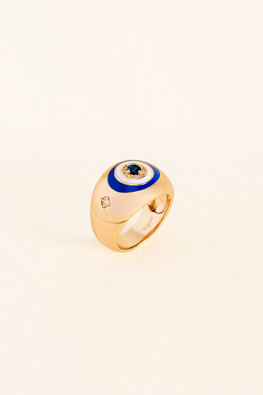ANEL INTUIÇÃO OLHO ESMALTADO DOURADO