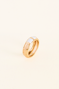 ANEL INTUIÇÃO BRANCO ESMALTADO DOURADO