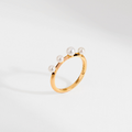 ANEL PÉROLAS HALO DOURADO