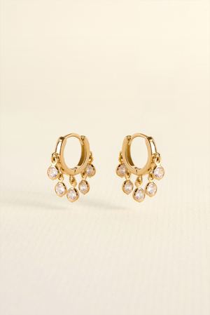 BRINCO MINI ARGOLA TACHINHAS ZIRCONIA DOURADO DOURADO