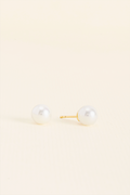 BRINCO SOLITÁRIO GLOW PÉROLA 8MM DOURADO DOURADO