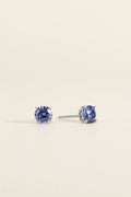 BRINCO PONTO DE LUZ REDONDO 6MM PRATA 925 AZUL
