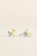 BRINCO BORBOLETA PRATA 925 AMARELO