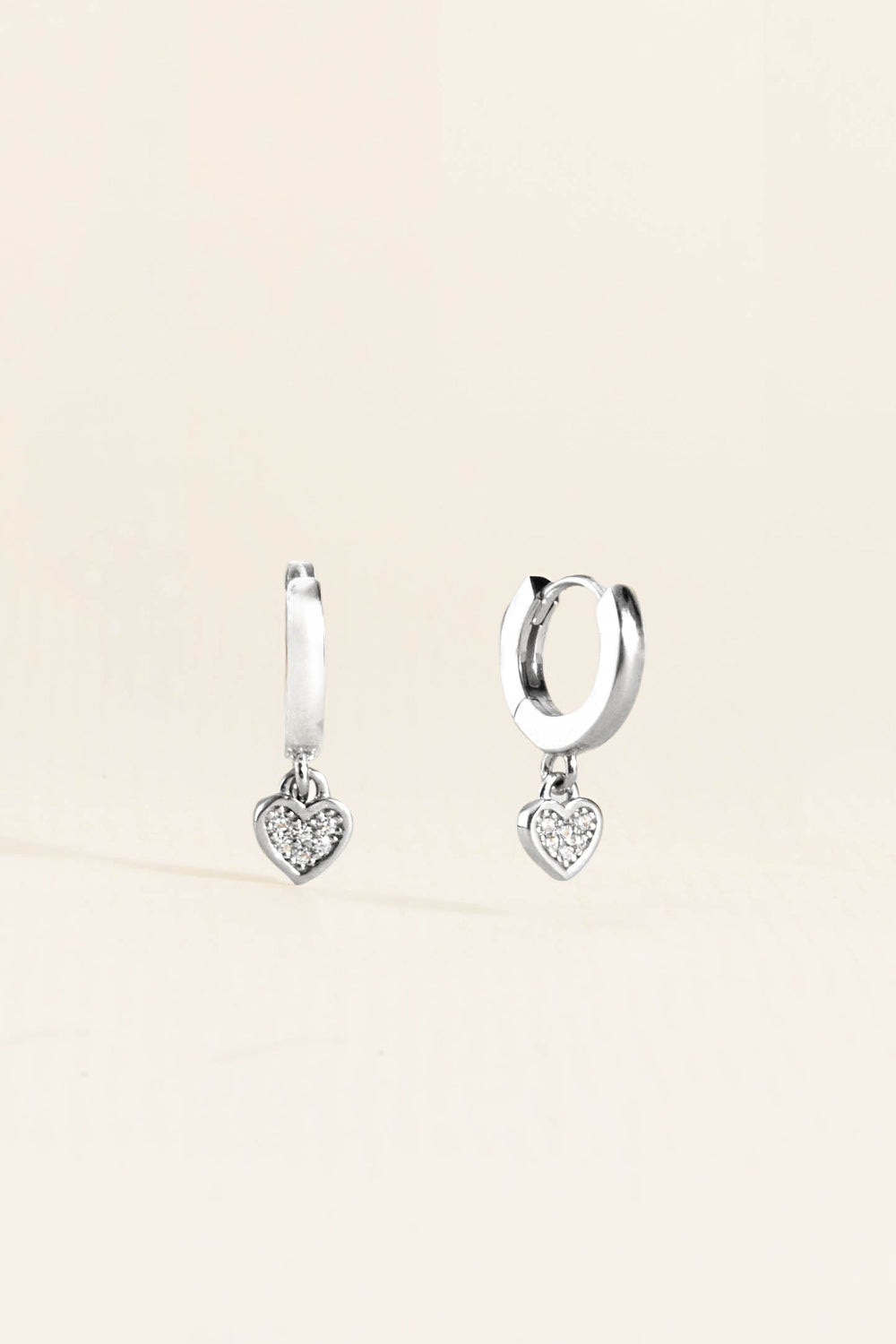 BRINCO ARGOLA CORAÇÃO ZIRCÔNIA PRATA 925 PRATEADO