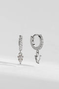 BR BRINCO ARGOLA ZIRCONIA GOTA PRATA 925 PRATEADO