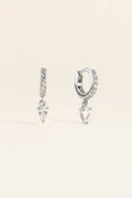 BRINCO ARGOLA ZIRCÔNIA GOTA PRATA 925 PRATEADO