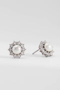 BR BRINCO PEROLA SHELL ZIRCONIA PRATA 925 PRATEADO