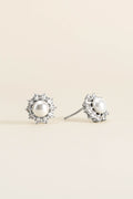BRINCO PÉROLA SHELL ZIRCÔNIA PRATA 925 PRATEADO