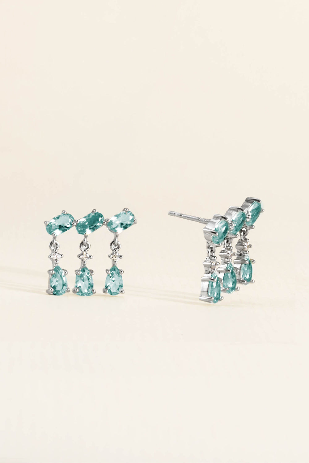 BRINCO EARCUFF PENDENTE AZUL PRATA 925 AZUL