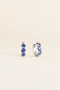 BRINCO ARGOLA ZIRCÔNIA REDONDA PRATA 925 AZUL