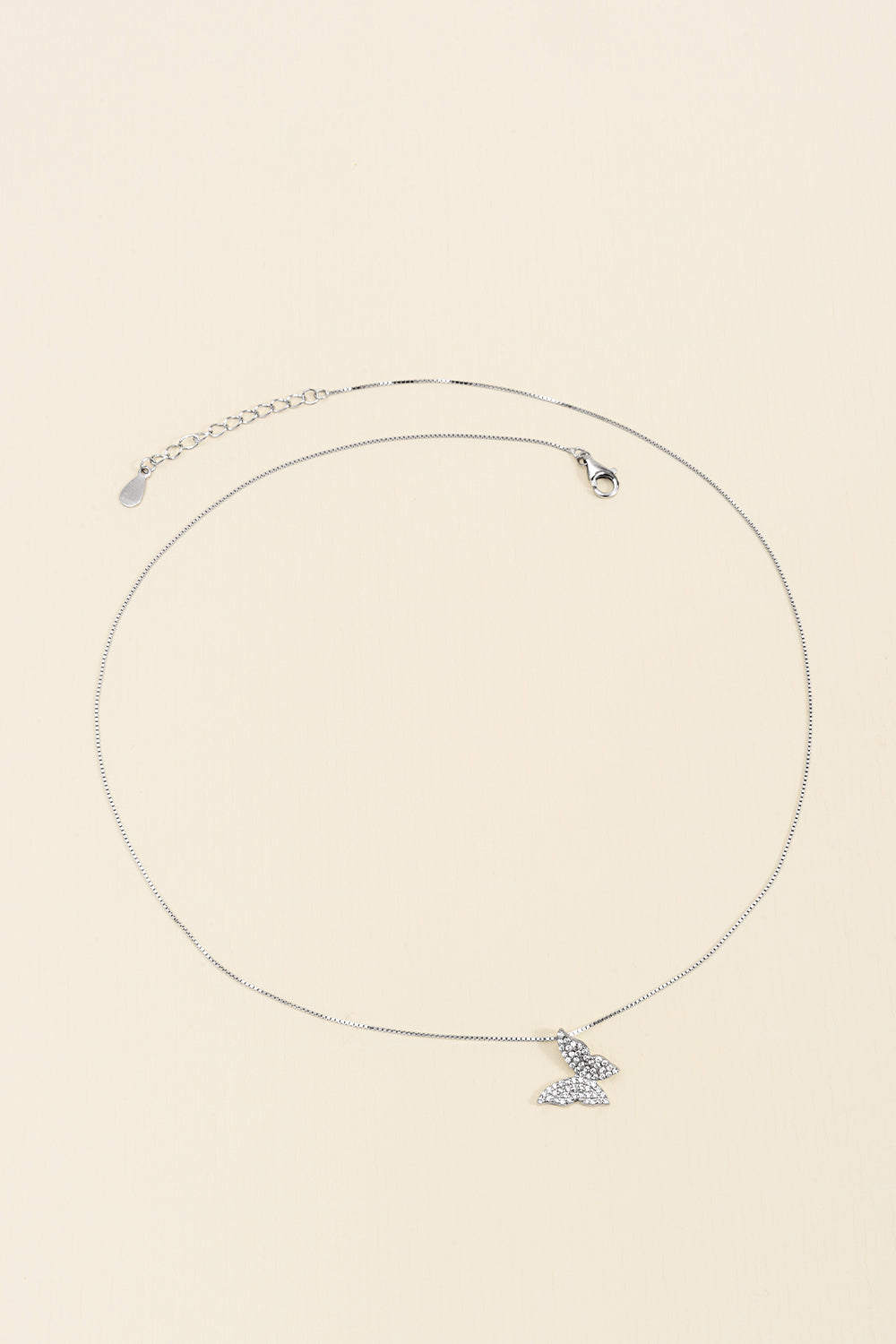 COLAR BORBOLETA ZIRCONIA PRATA 925 PRATEADO