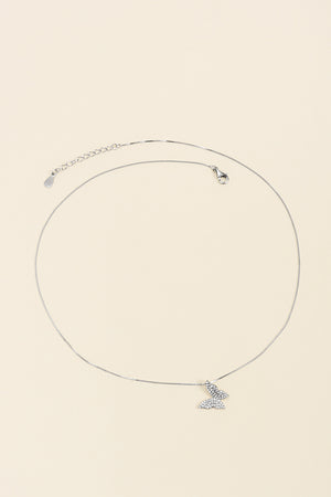 COLAR BORBOLETA ZIRCONIA PRATA 925 PRATEADO