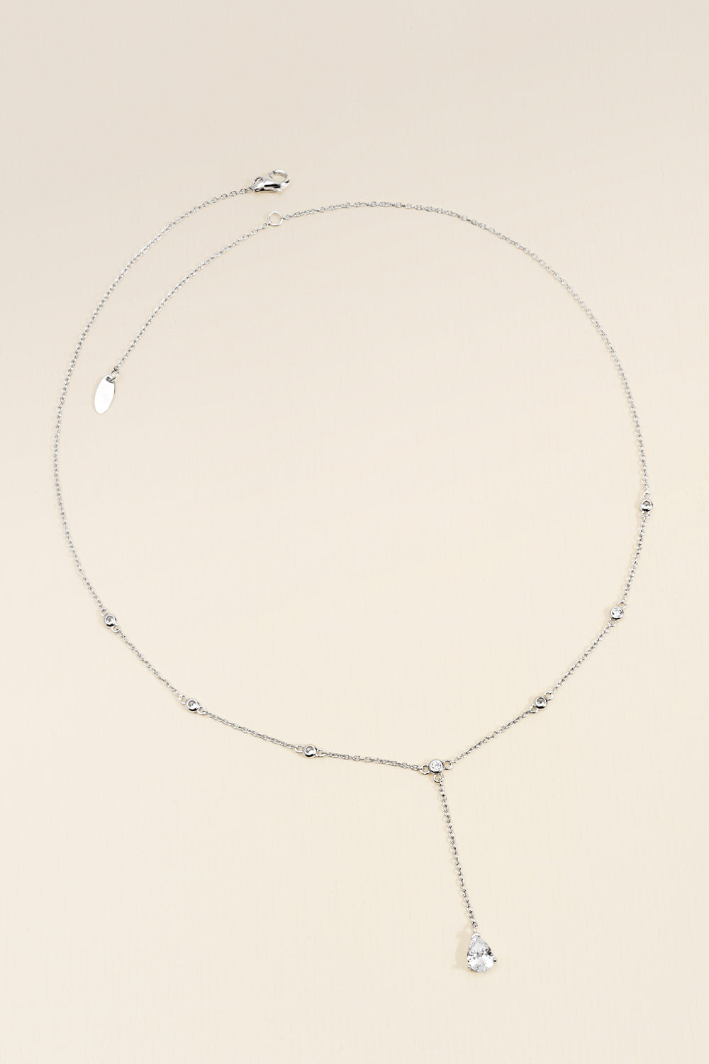COLAR GRAVATINHA GOTA 40CM+5 PRATA 925 PRATEADO