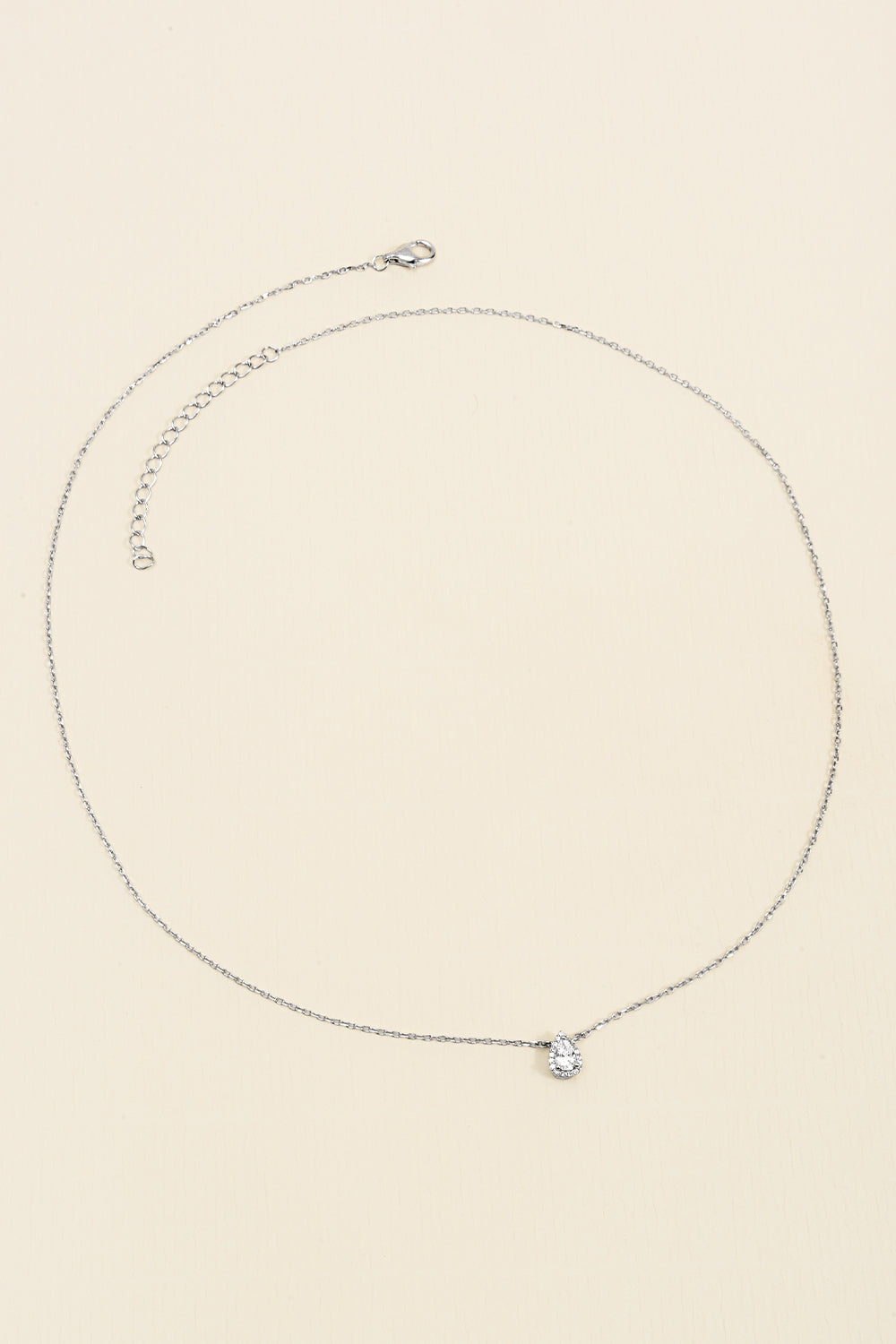 COLAR ZIRCONIA GOTA PRATA 925 PRATEADO