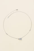 COLAR ZIRCONIA PRINCESS E GOTA PRATA 925 PRATEADO