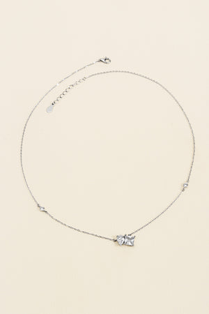 COLAR PONTO DE LUZ CRAVEJADO GOTA E PRINCESS PRATA 925 PRATEADO