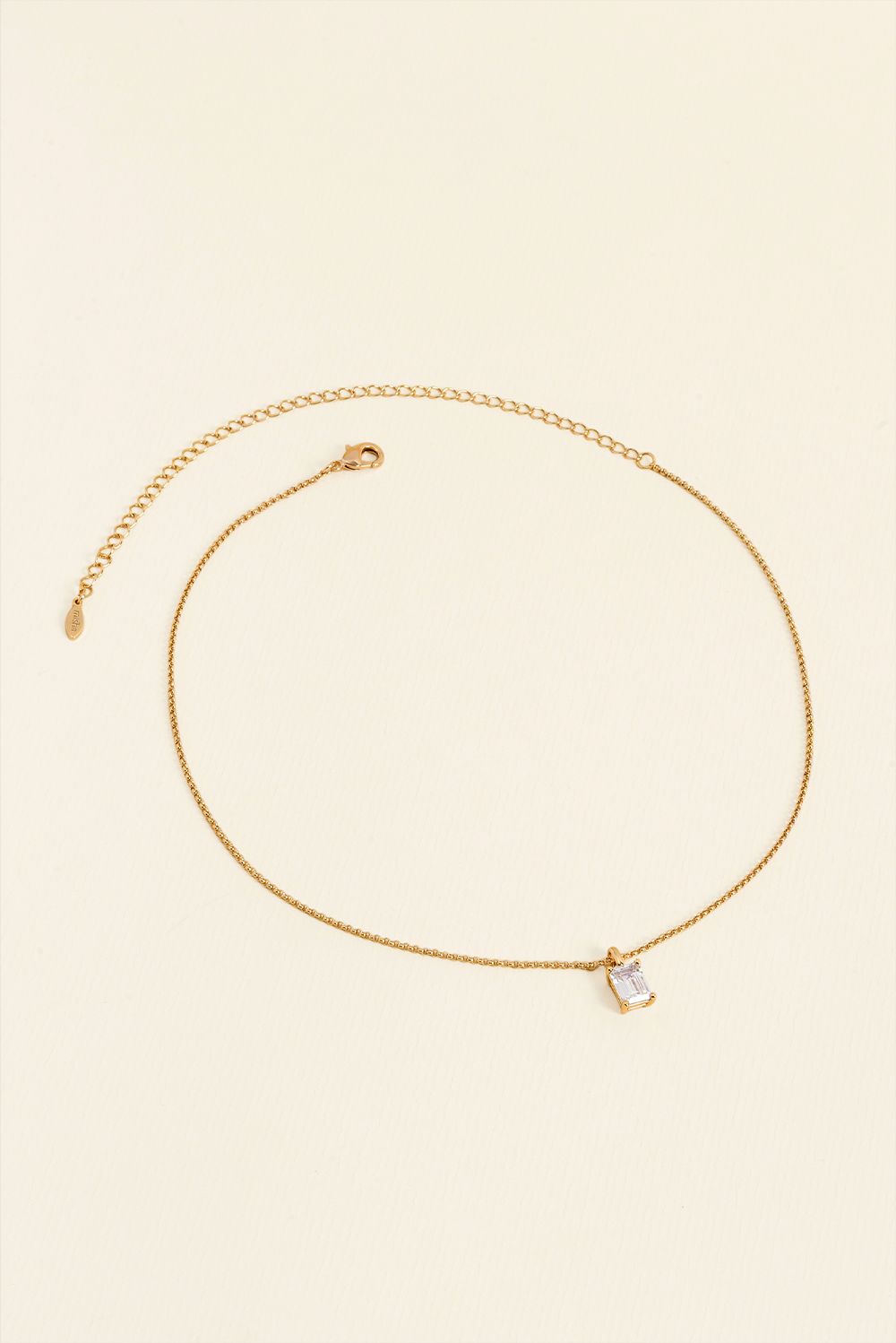 COLAR SOLITÁRIO GLOW BAGUETE 8MM DOURADO DOURADO
