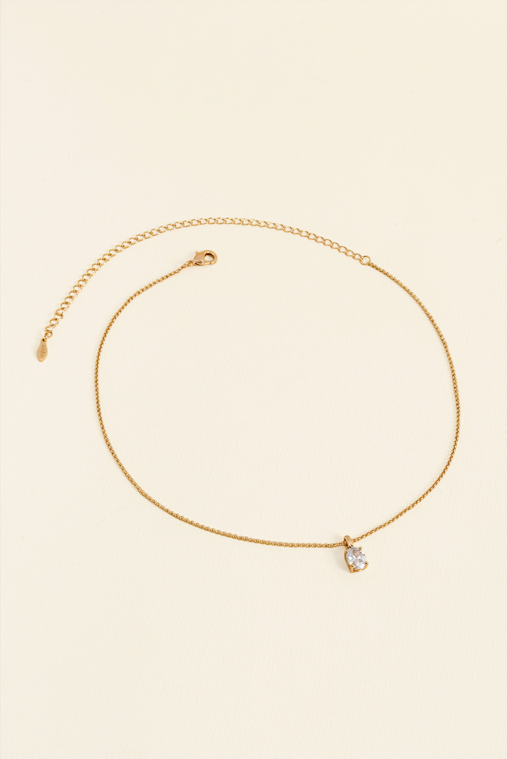 COLAR SOLITÁRIO GLOW OVAL 8MM DOURADO DOURADO