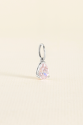 PINGENTE CHARM BAR GOTA ZIRCÔNIA ROSA PRATEADO