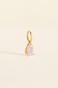 PINGENTE CHARM BAR GOTA ZIRCONIA ROSA DOURADO
