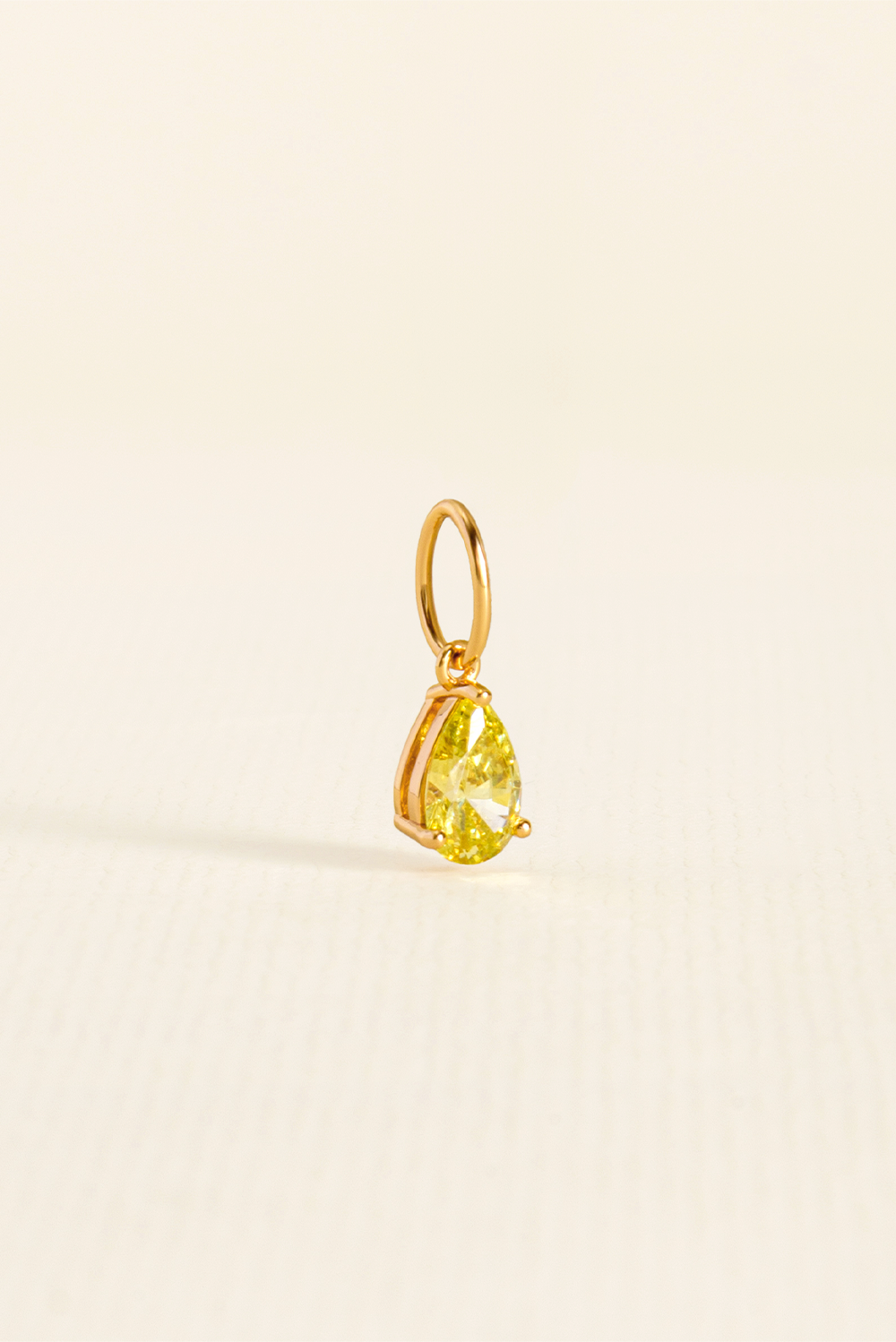 PG PINGENTE CHARM BAR GOTA ZIRCONIA AMARELA DOURADO