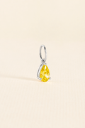 PINGENTE CHARM BAR GOTA ZIRCONIA AMARELA PRATEADO
