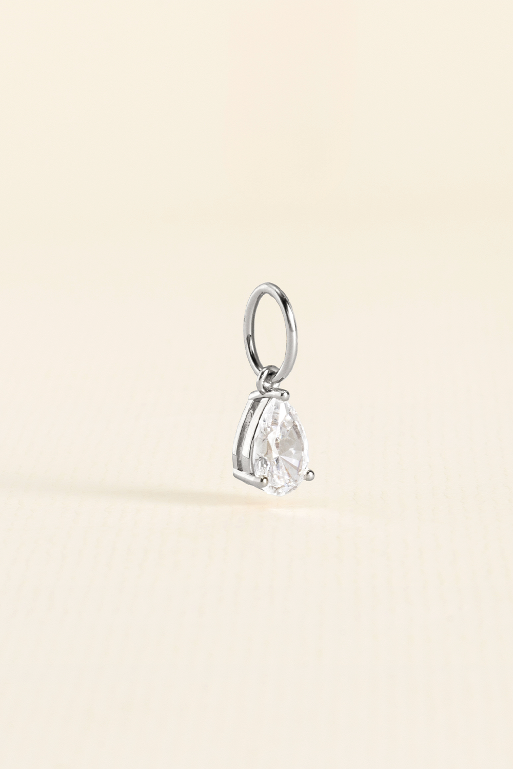 PINGENTE CHARM BAR GOTA ZIRCONIA PRATEADO