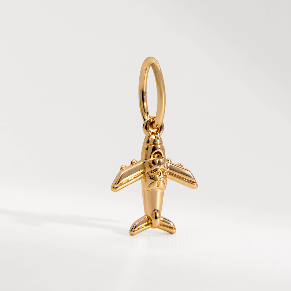 PINGENTE CHARM BAR AVIÃO DOURADO
