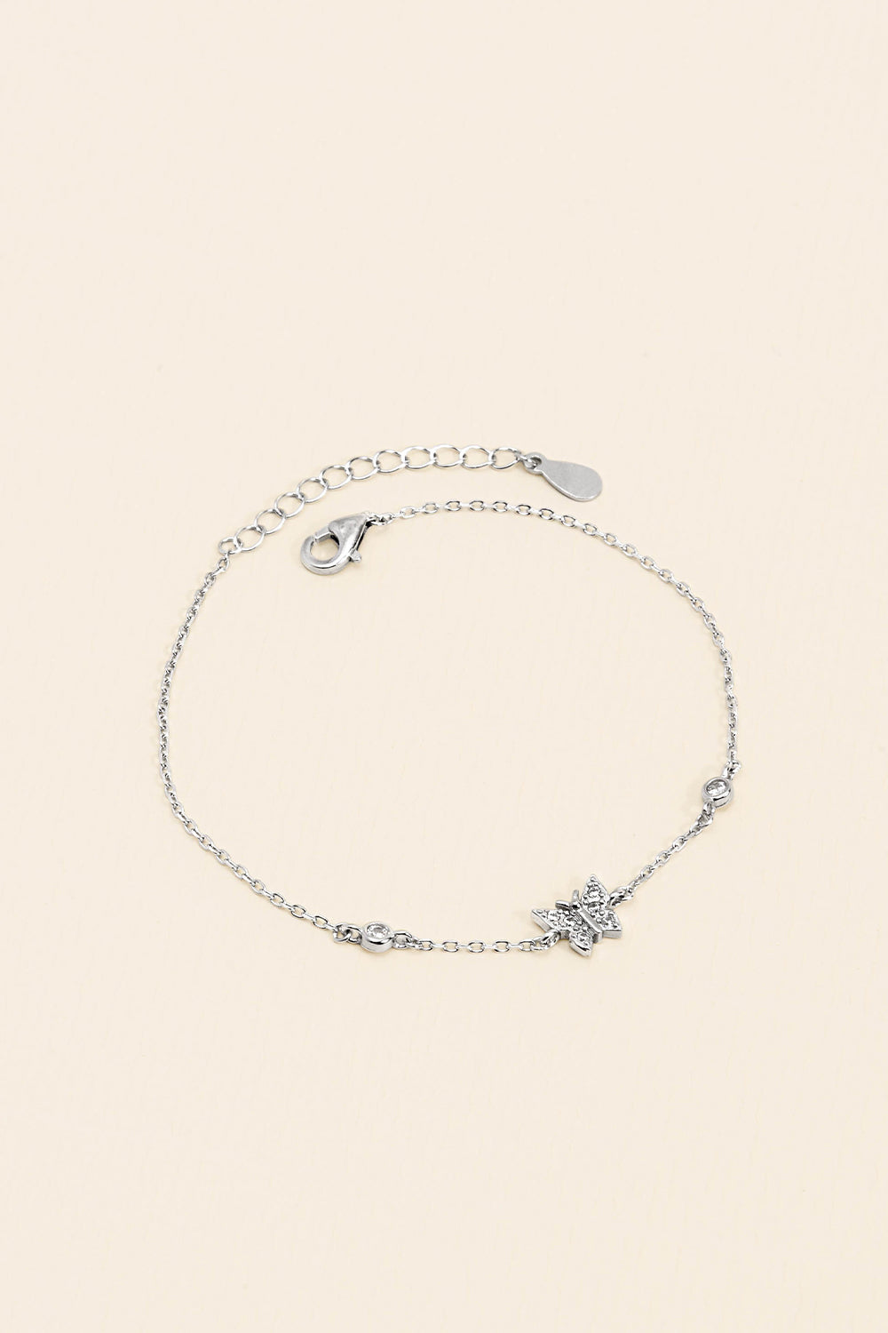 PULSEIRA BORBOLETA ZIRCONIA PRATA 925 PRATEADO