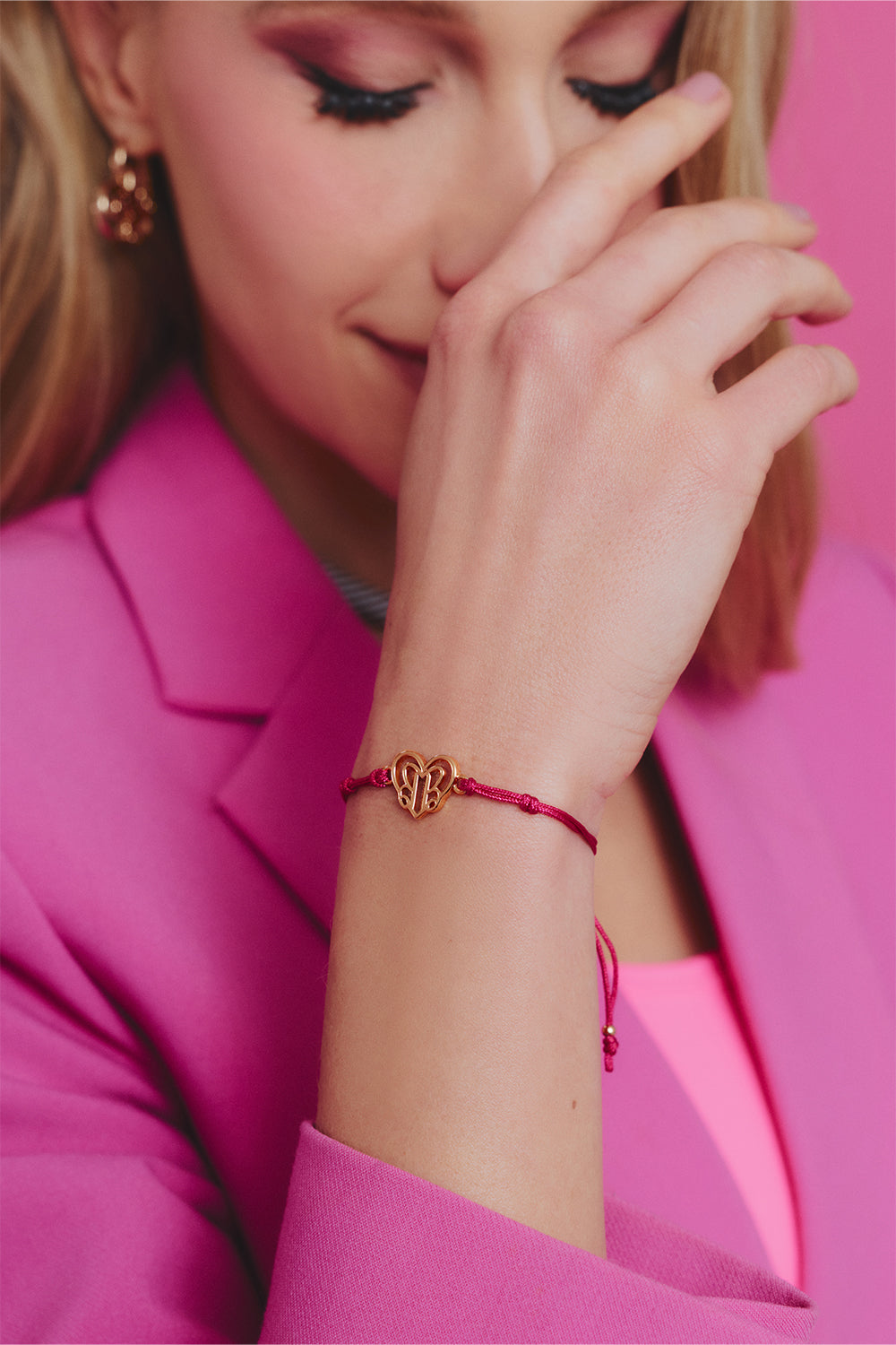 PL PULSEIRA CORDA ROSA CORACAO BARBIE DOURADO