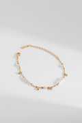 PULSEIRA BLUSH PÉROLAS DOURADO