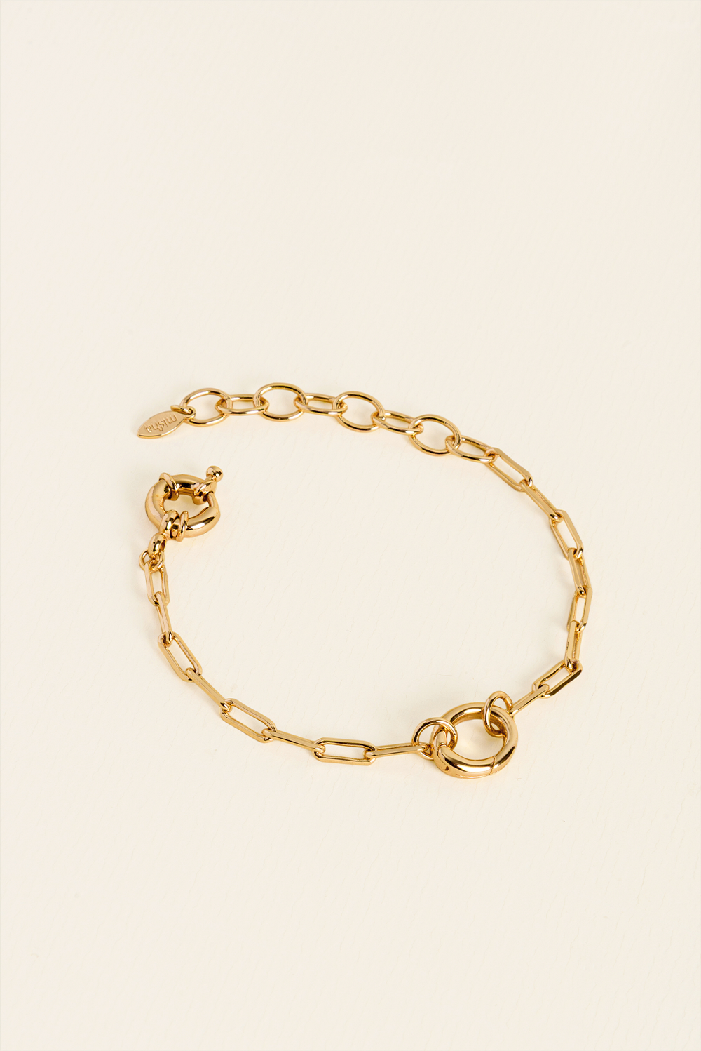 PULSEIRA DE UM ELO CHARM BAR DOURADO
