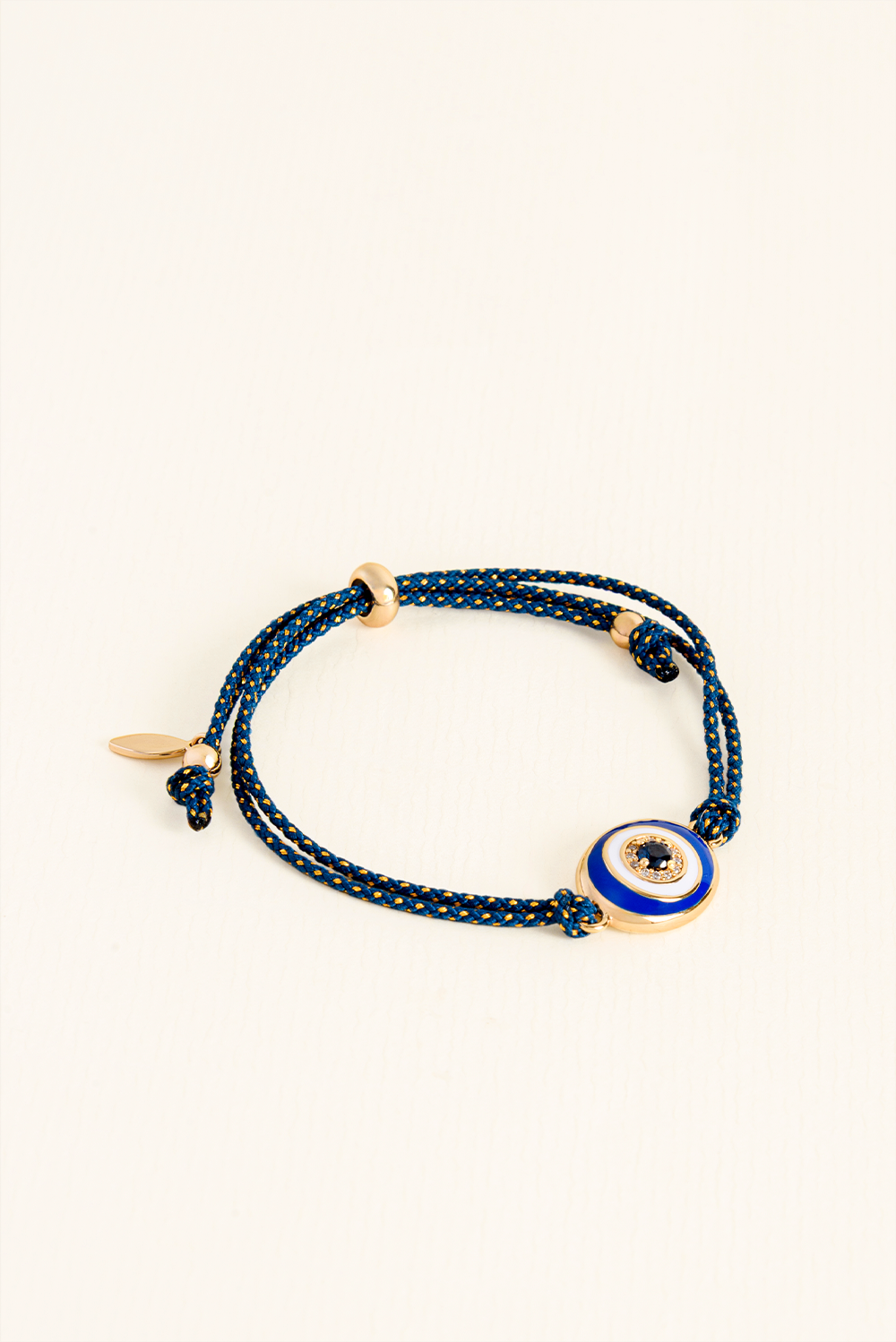 PULSEIRA CORDA INTUIÇÃO OLHO ESMALTADO DOURADO