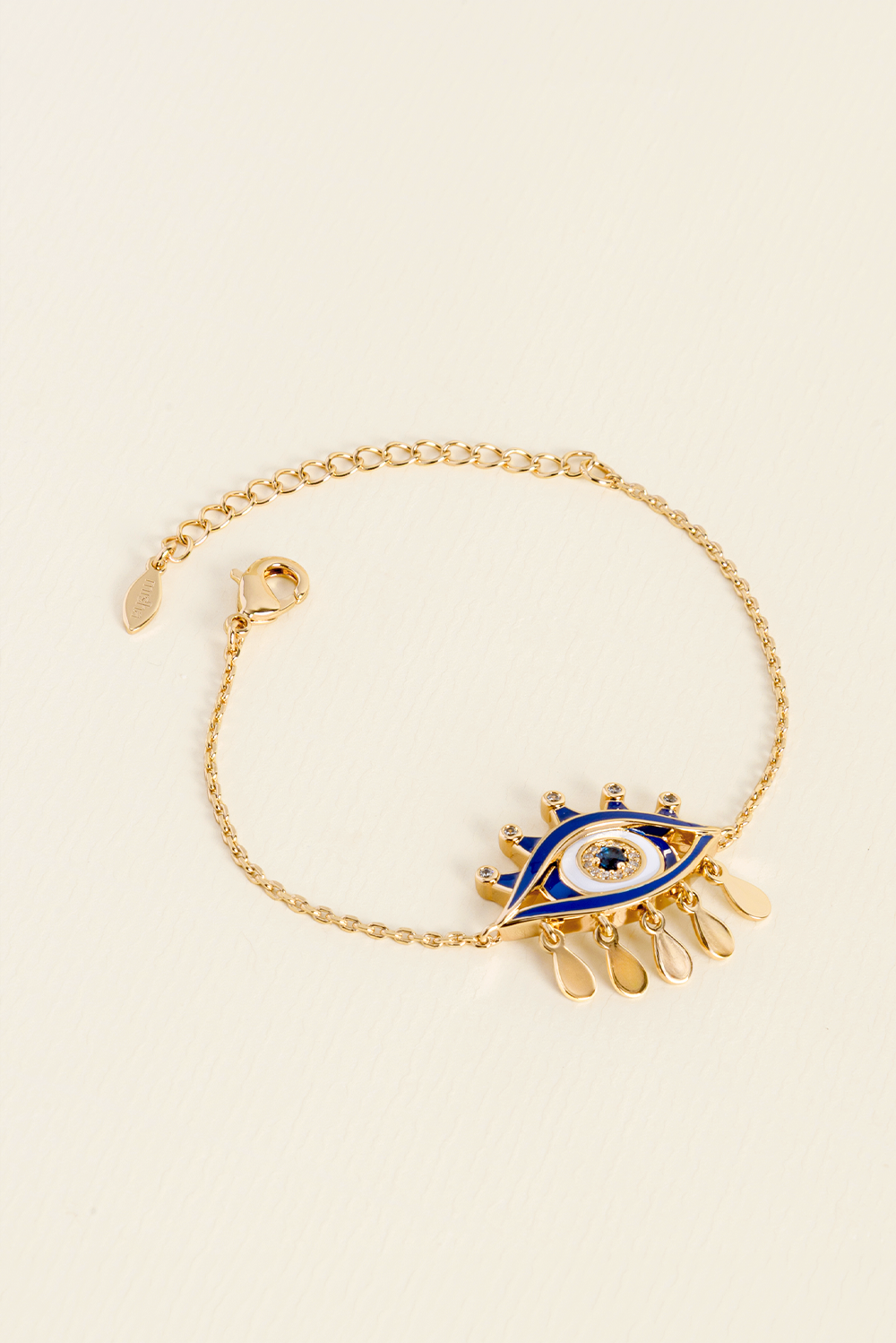 PULSEIRA INTUIÇÃO OLHO ESMALTADO DOURADO