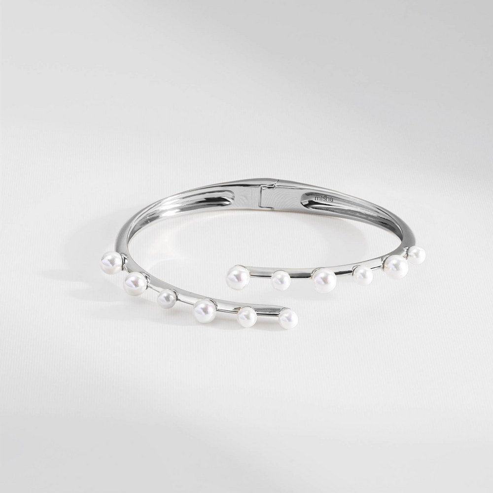 BRACELETE PÉROLAS HALO PRATEADO