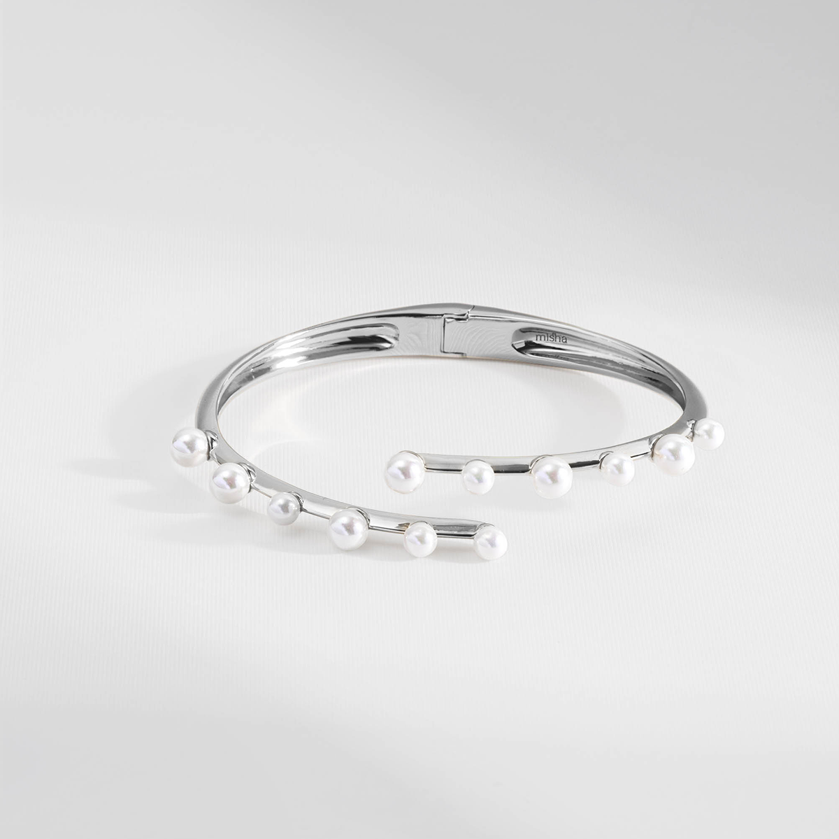 BRACELETE PÉROLAS HALO PRATEADO