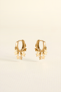 BRINCO MINI ARGOLA TACHINHAS ESTRELAS DOURADO